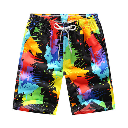 Summer New Loose Print Plus Size European And American Beach Pants Casual Shorts