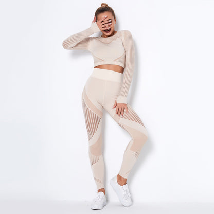 Seamless Knitted Absorbent Yoga Long-Sleeved Suit Yoga Wear suit