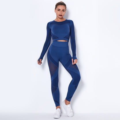 Seamless Knitted Absorbent Yoga Long-Sleeved Suit Yoga Wear suit