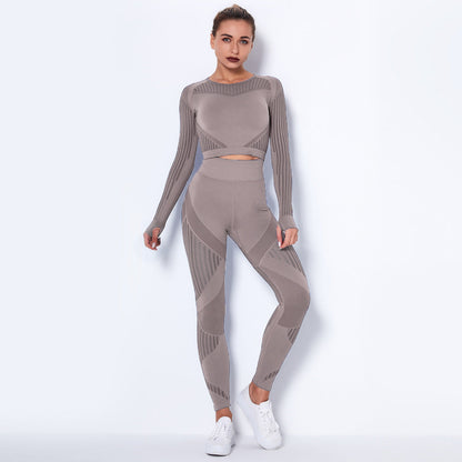 Seamless Knitted Absorbent Yoga Long-Sleeved Suit Yoga Wear suit