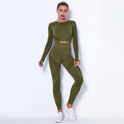 Seamless Knitted Absorbent Yoga Long-Sleeved Suit Yoga Wear suit