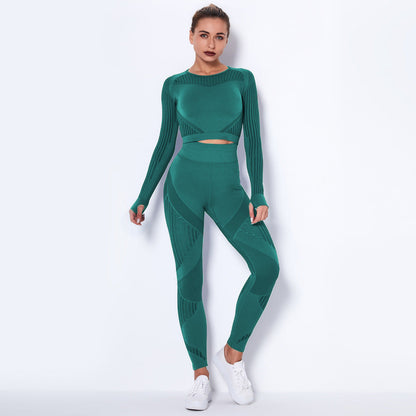 Seamless Knitted Absorbent Yoga Long-Sleeved Suit Yoga Wear suit