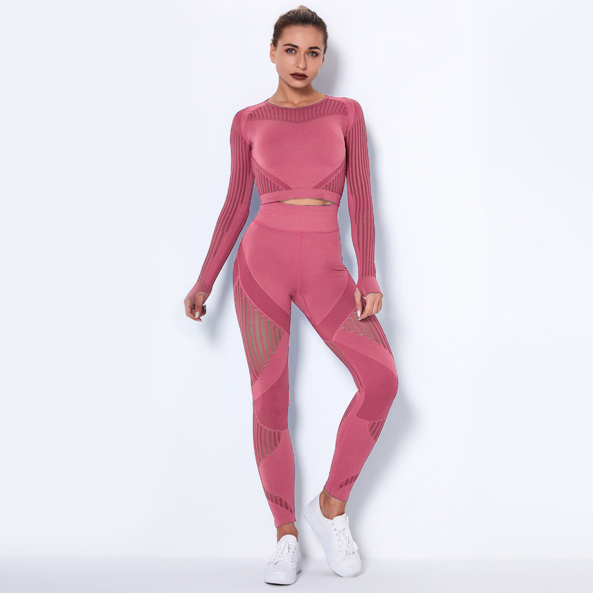 Seamless Knitted Absorbent Yoga Long-Sleeved Suit Yoga Wear suit