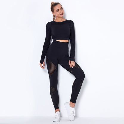 Seamless Knitted Absorbent Yoga Long-Sleeved Suit Yoga Wear suit