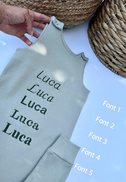 Personalized Embroidered Ribbed Lounge Set – Custom Name & Gift Box Design