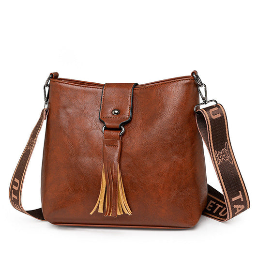 Retro Women's Leisure Bucket Bag Shoulder Messenger Bag