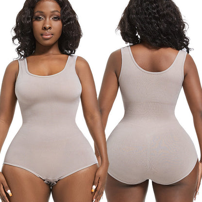 Women's Body Shaping Triangle Jumpsuit With Waist Cinching And Shaping