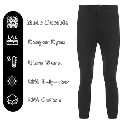 2 Pack Boys Thermal Trousers Long Johns Black Baselayer for Schoolwear Camping Skiing High-Quality Moisture-Wicking Comfortable Fit Elastic Waistband Durable Winter Wear Ages 3-15 by Heatwave Thermalwear
