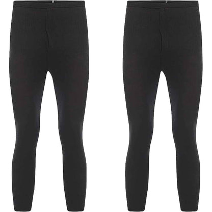 2 Pack Boys Thermal Trousers Long Johns Black Baselayer for Schoolwear Camping Skiing High-Quality Moisture-Wicking Comfortable Fit Elastic Waistband Durable Winter Wear Ages 3-15 by Heatwave Thermalwear