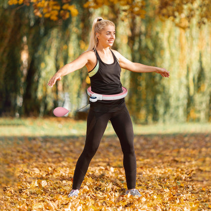 SPORTNOW Weighted Smart Hula Hoop, Massage Hula Ring with 16 Detachable Knots, 360° Auto-Rotating Ball and Digital Counter-8