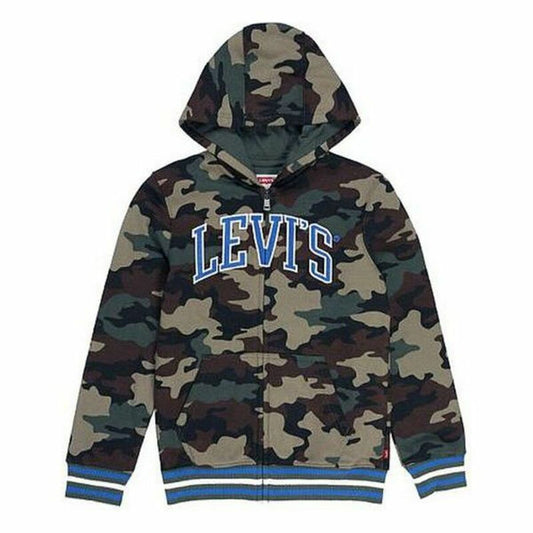 Детски  суичър с качулка Levi's ULL ZIP HOODY 9EB909 Зелен