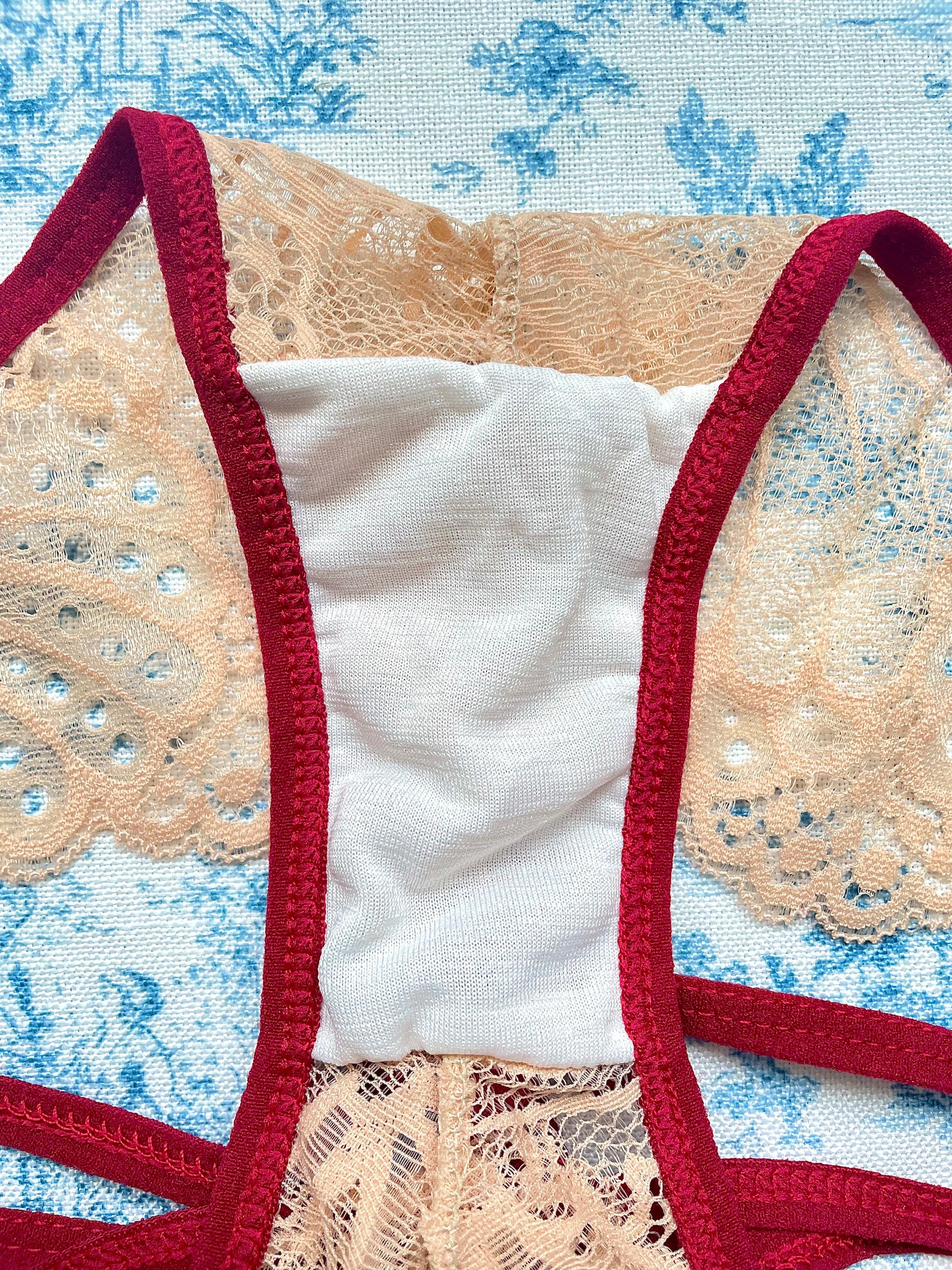 Tan & Red Straps Bow Panty-3