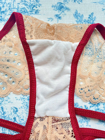 Tan & Red Straps Bow Panty-3