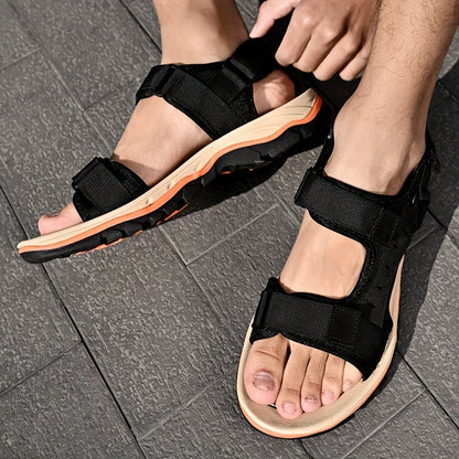 Unisex Adjustable Hook-and-Loop Closure Breathable Fabric Sandals
