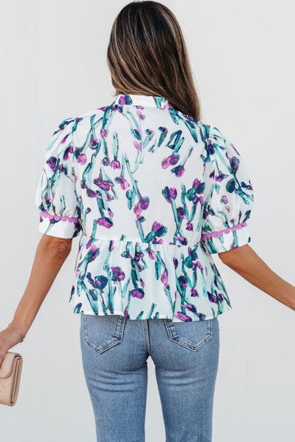 Raelyn Floral Ricrac Trim Top-1
