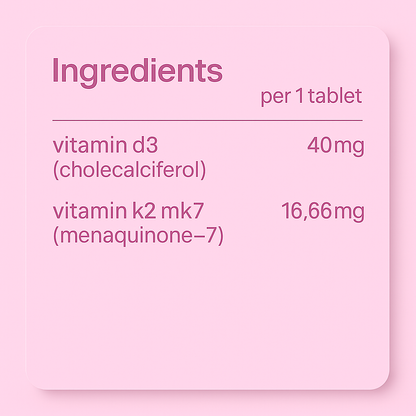 Vitamin D3 + K2 180 tablets 6 month supply strong