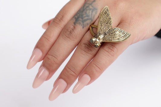 Vintage Insect Statement Ring – Gold-Toned Fly Design | Bold Nature-Inspired Jewelry