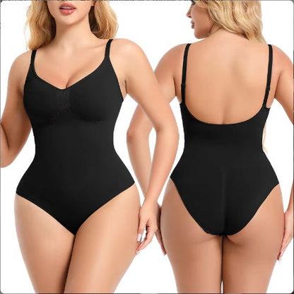 Seamless One Piece Bodyshaper Ladies Shape-wear Swimsuit Solid Color Stretch Full Bust Nylon Spandex Bodyshaper For Woman
