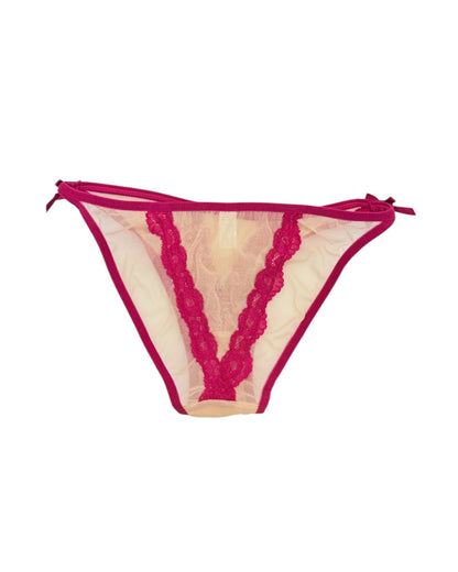 Vivid Lace Trim Mesh Brief-3