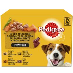 Pedigree Adult Wet Dog Food Pouches Mixed in Gravy 12pk, 100g