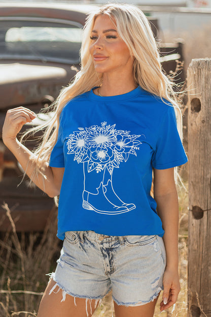 Sunflower Boots Western Fashion Tee-2