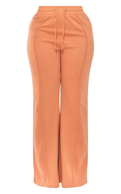Shape Clay Binded High Waist Wide Leg Joggers