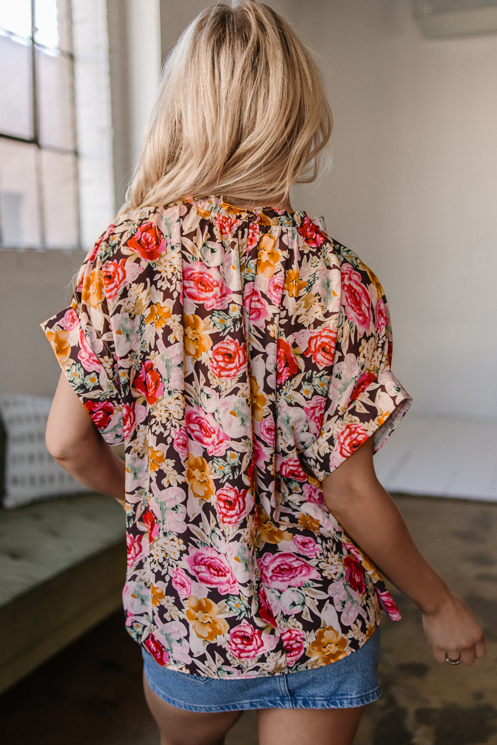 Rhea Floral  Crew Neck Blouse-1