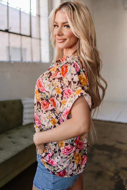 Rhea Floral  Crew Neck Blouse-3