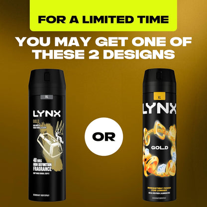 Men Gold Deodorant Body Spray with an Oud Wood & Fresh Vanilla Scent with 48 Hours of Odour Busting, High Defnition Fragrance 200 Ml, Pack of 6
