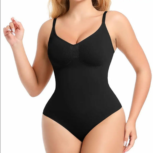 Seamless One Piece Bodyshaper Ladies Shape-wear Swimsuit Solid Color Stretch Full Bust Nylon Spandex Bodyshaper For Woman