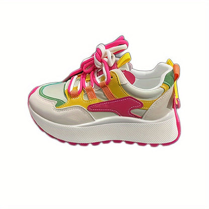 Ultra-Lightweight Breathable, Comfortable Low-Top Lace-Up Shoes with Thick, Cushioned Platform Sole