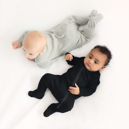 Personalized Ribbed Baby Sleepsuit – Custom Name Zip Romper