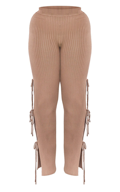 Shape Mocha Knit Tie Side Flared Trousers