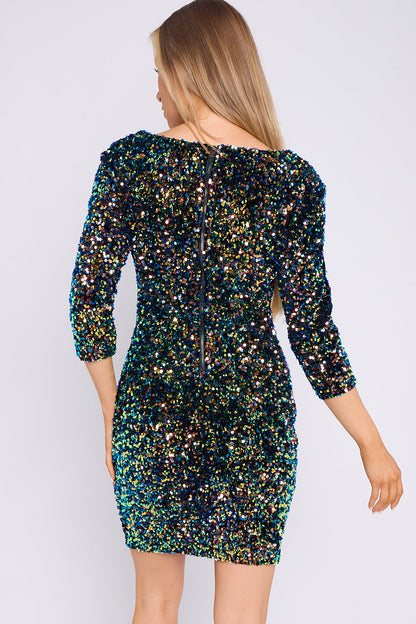 Multicolour Sequin Mini Dress-3