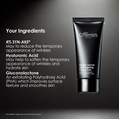 skinChemists Snake Serum Anti-Ageing Facial Gel 30ml