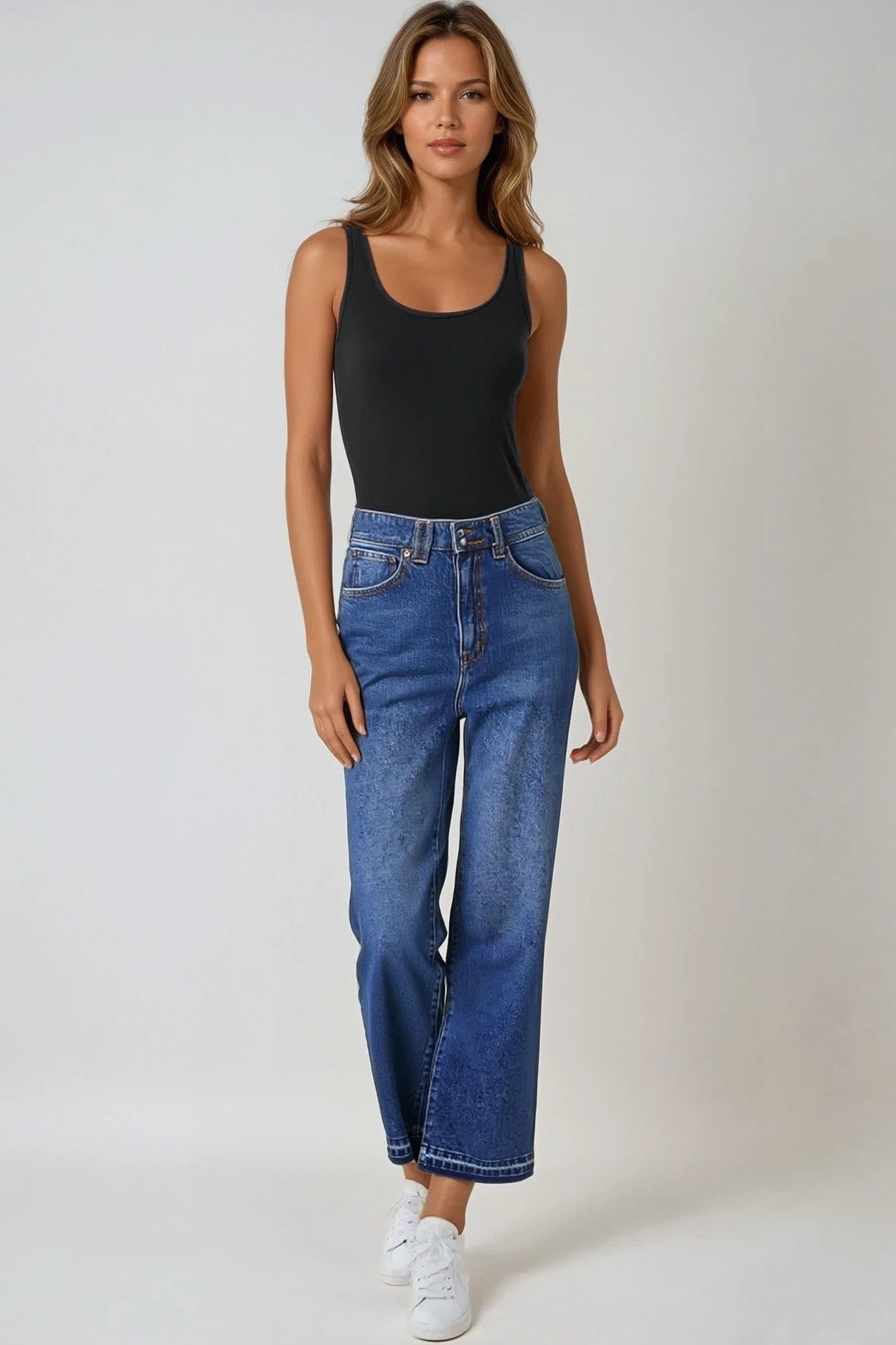Black Cotton Vest Top-2