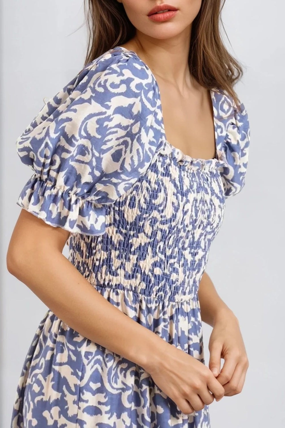 Light Blue Printed Maxi Dress-1