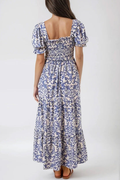 Light Blue Printed Maxi Dress-2