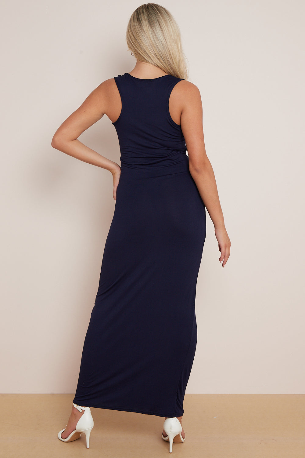 Navy Racerback Maxi Dress-4