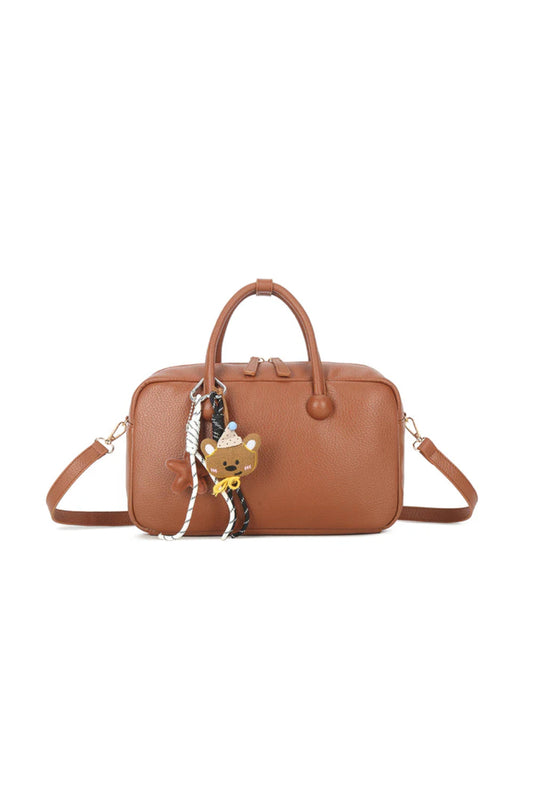 Brown Handbag With Charms-0