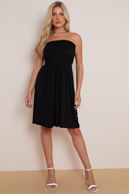 Black Bandeau Summer Dress-2