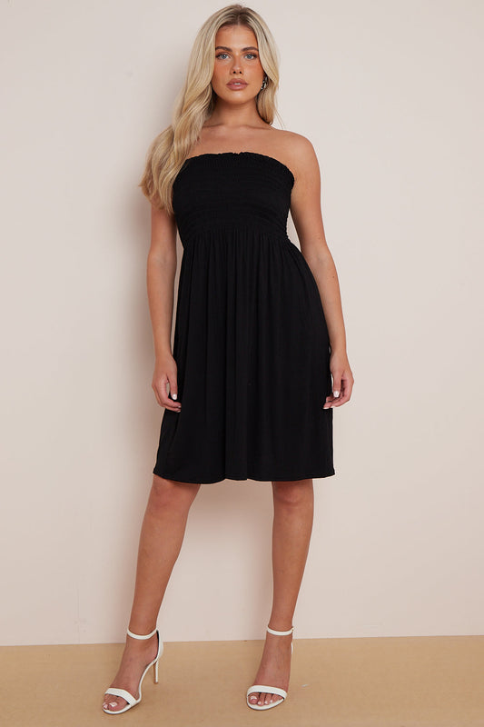 Black Bandeau Summer Dress-0