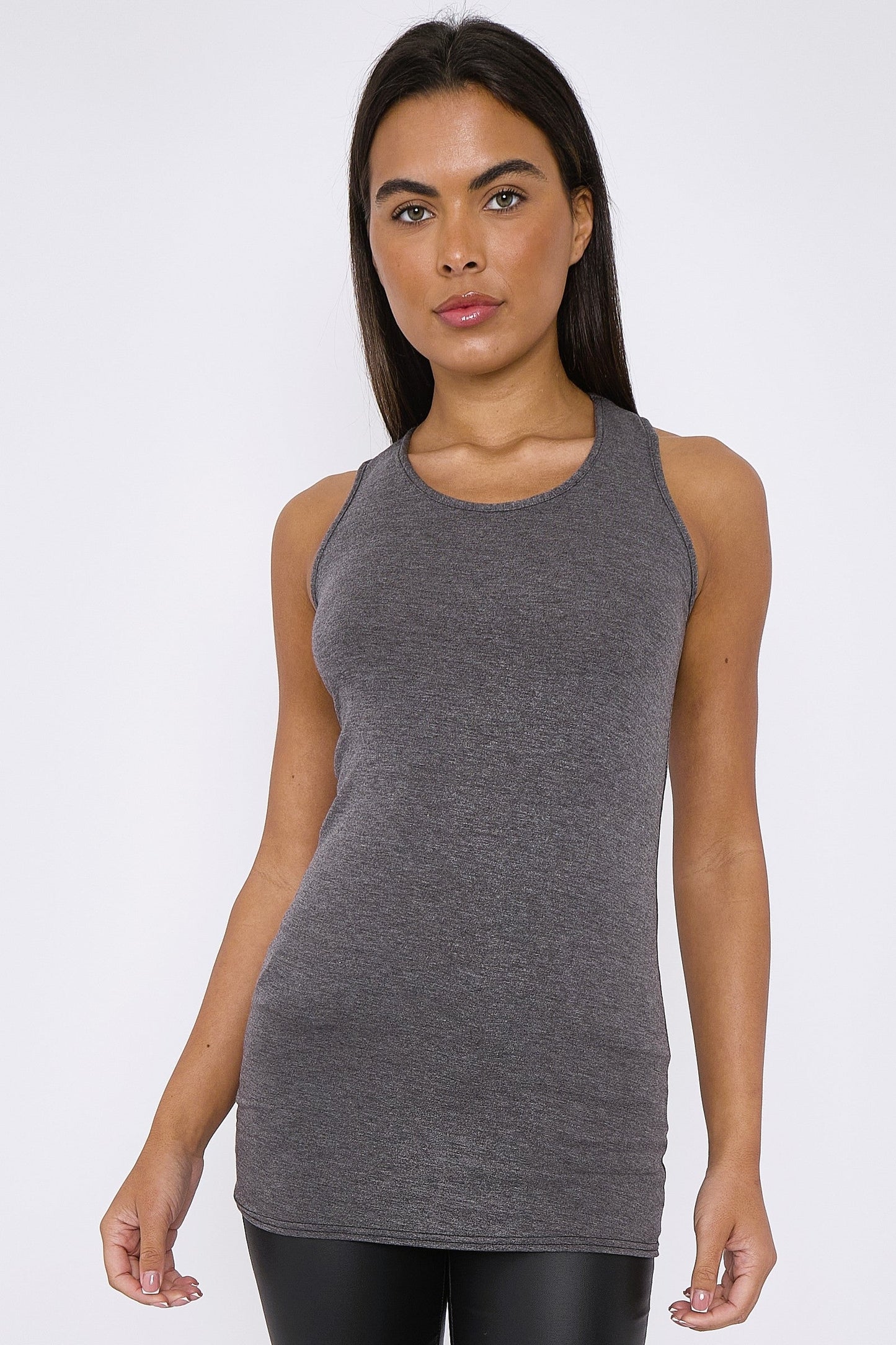 Charcoal Racerback Vest Top-2