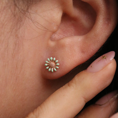 Coloured daisy earrings-0
