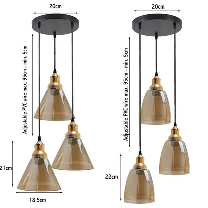 Glass Ceiling Pendant 3 Lights~1428-1