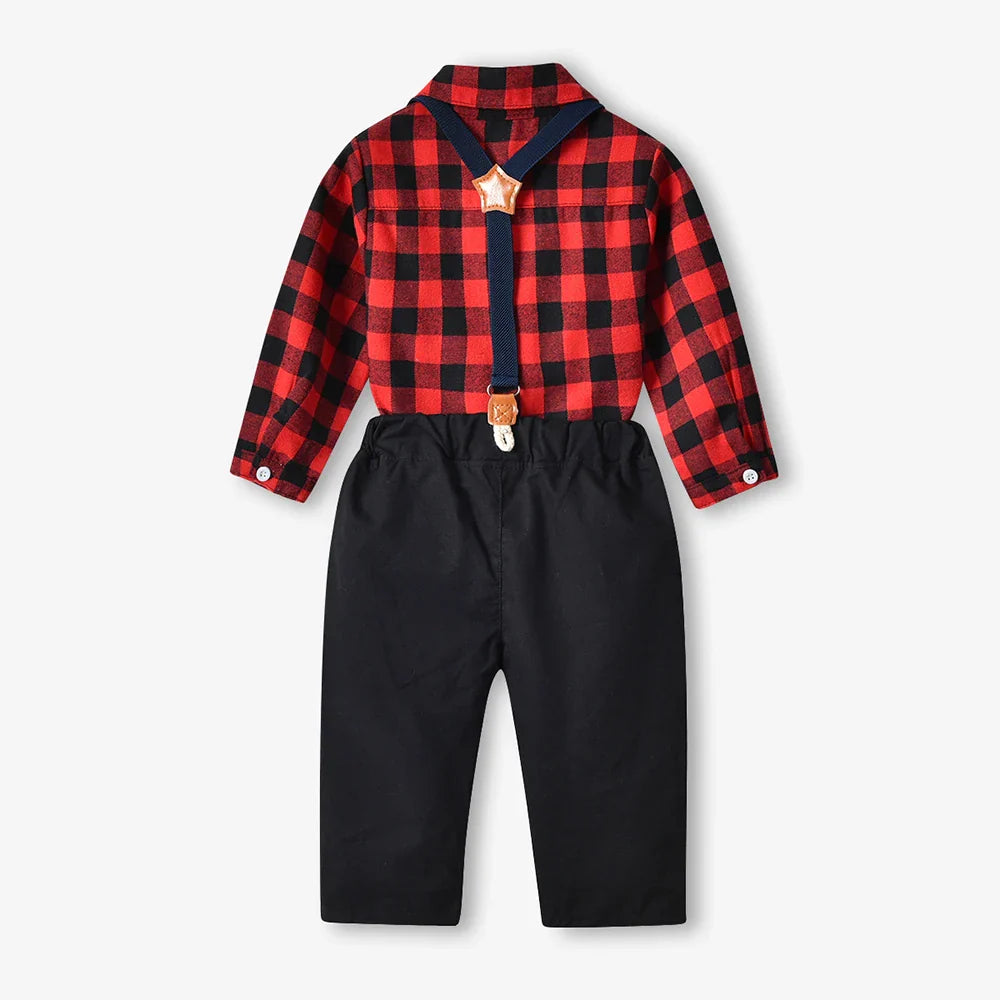 top and top Autumn Winter Christmas Brother and Sister Matching Sets Boys Gentleman Suit+ Girls Dresses Children Clothing Sets