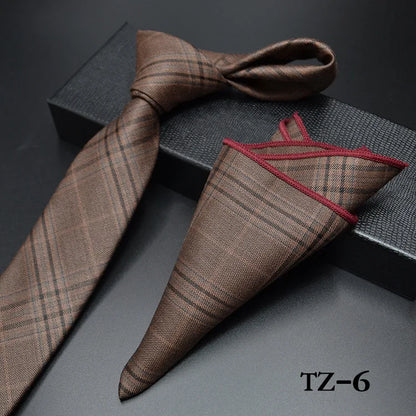 New Floral Paisley Men's Casual Tie Set Navy Red 6cm Skinny Polyester Necktie Pocket Square Suit Business Wedding Party Slim Tie