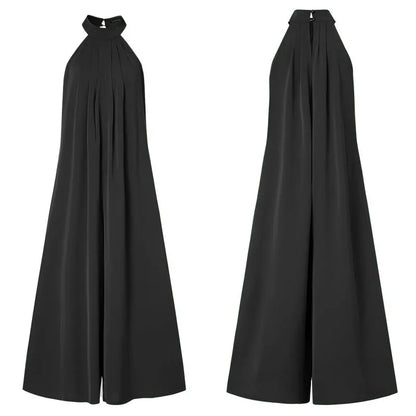 ZANZEA 2024 Summer Women Party Elegant Jumpsuits Wide Leg Rompers Solid Color Wide Leg Playsuits Holiday Chic Sleeveless Overall