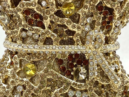 Newest Luxury Women Evening Bag Party Pouch Designer Hollow Out Crystal Clutches Gold Rhinestone Purses Money Handbag