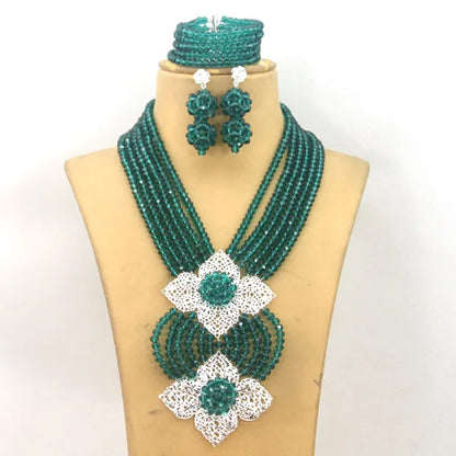 New African Jewelry Set Orange Nigerian Wedding African Beads Jewelry Set Crystal New Bridal Jewelry Set   ABS065